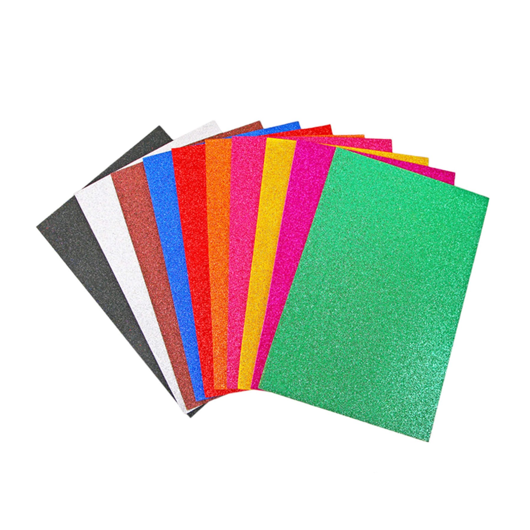 Foska Set of EVA foam sheets, glitter, A4, 10 pcs