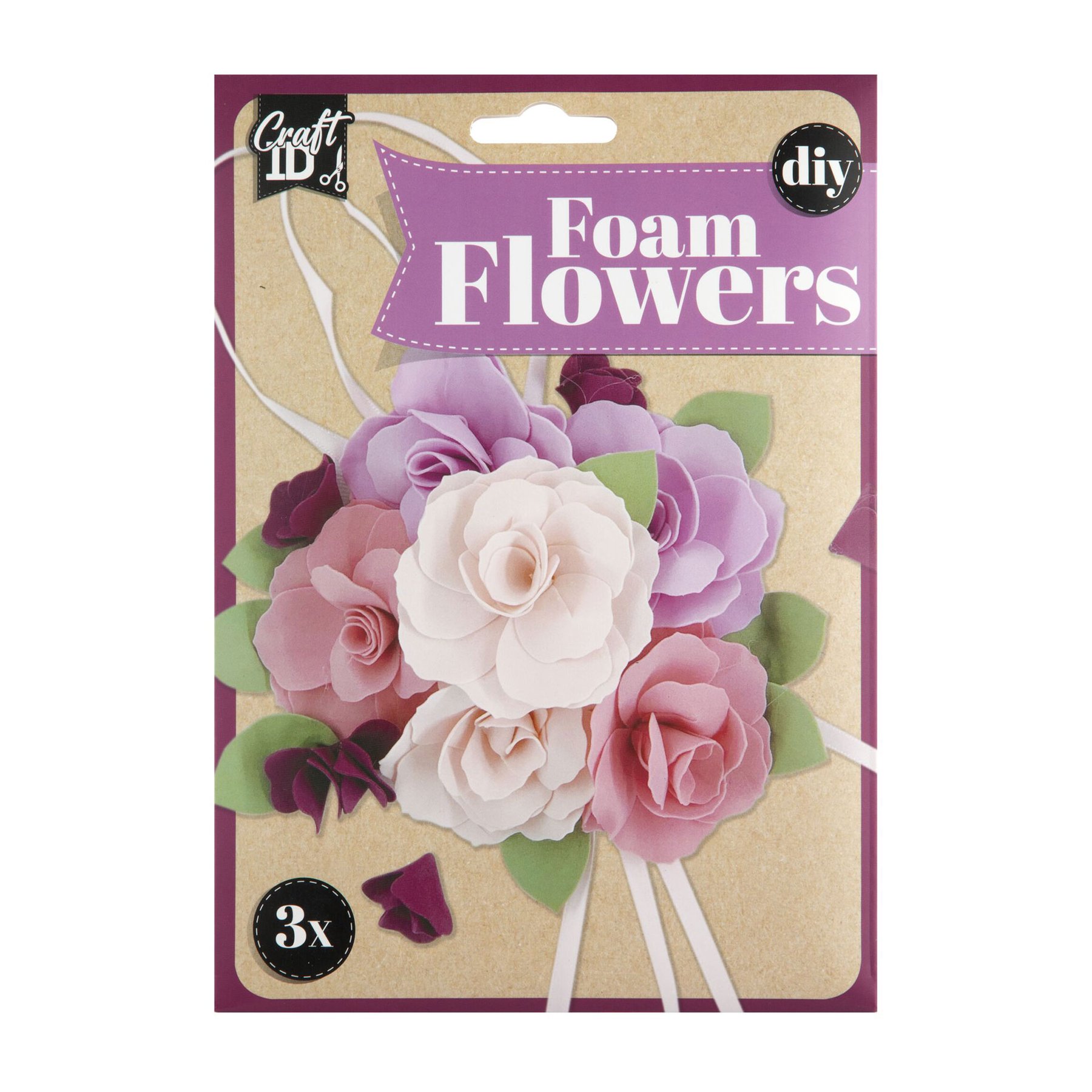Craft ID Make your own foam paper flowers, purple