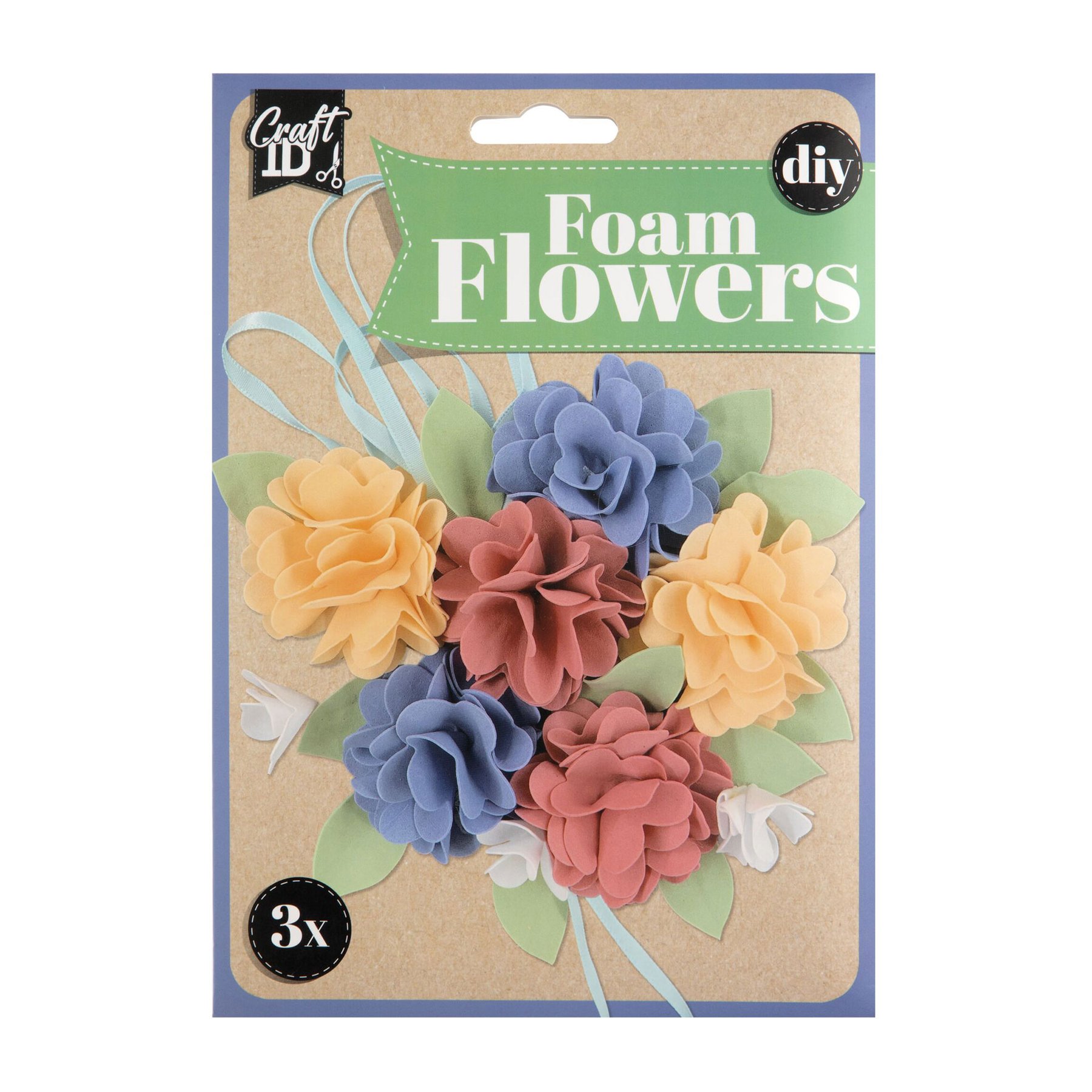 Craft ID Make your own foam paper flowers, blue