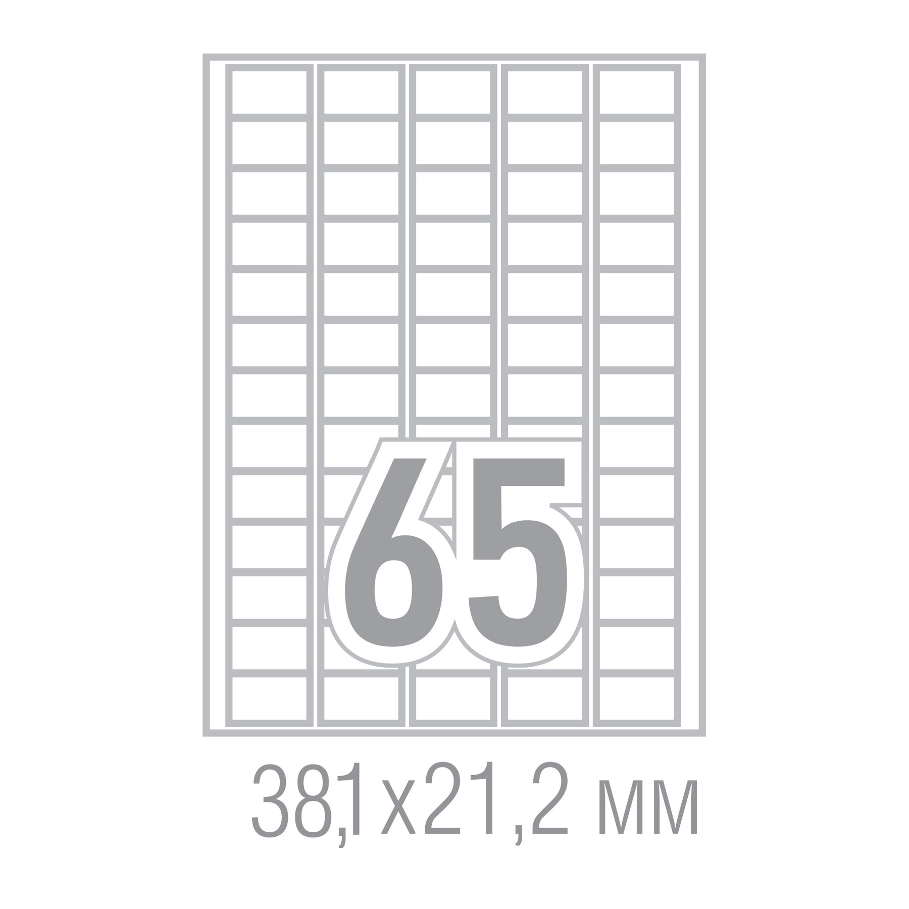 Office 1 Self-Adhesive Labels, A4, 38.1 x 21.2 mm, square corners, 100 sheets