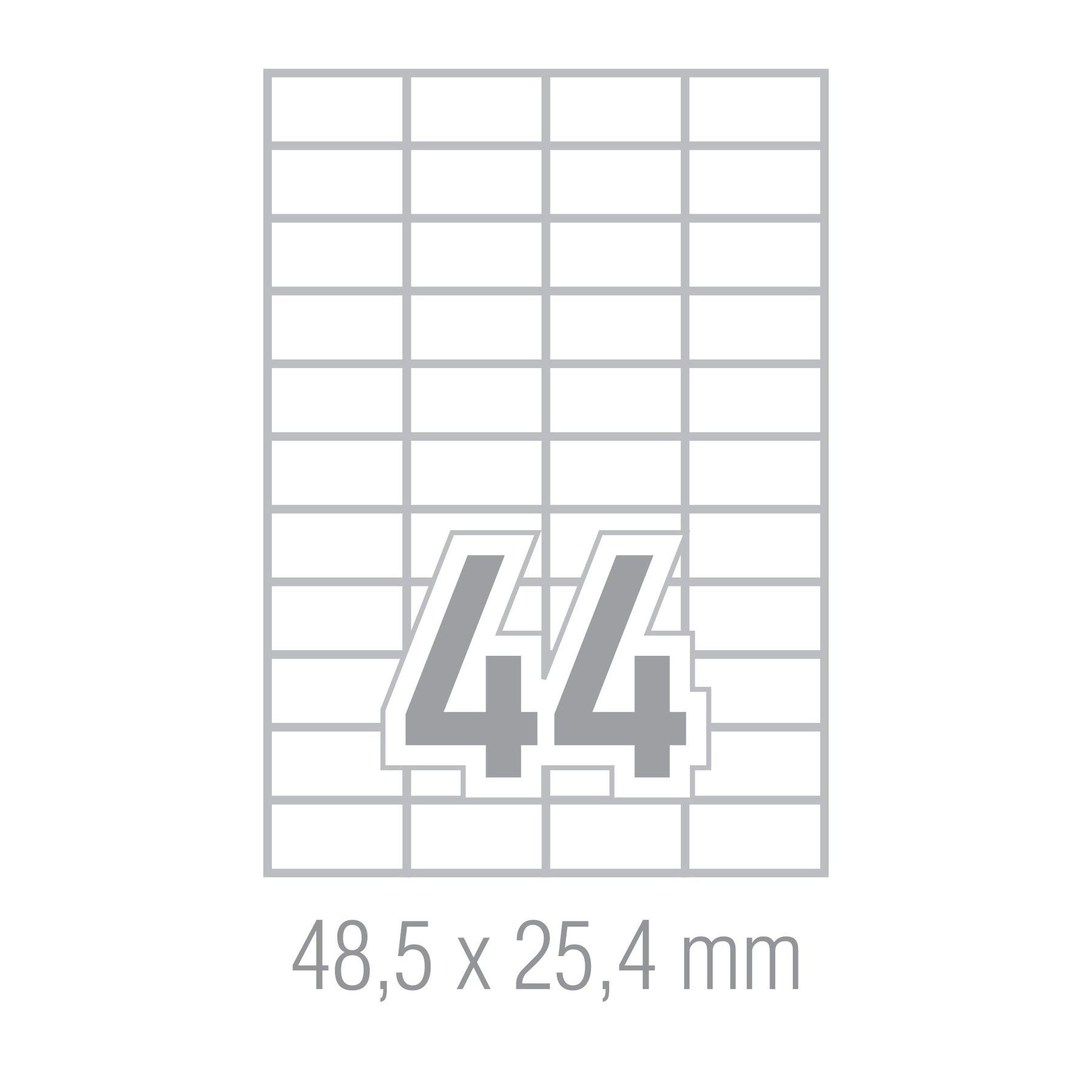 Office 1 Self-Adhesive Labels, A4, 48.3 x 25.44 mm, square corners, 100 sheets
