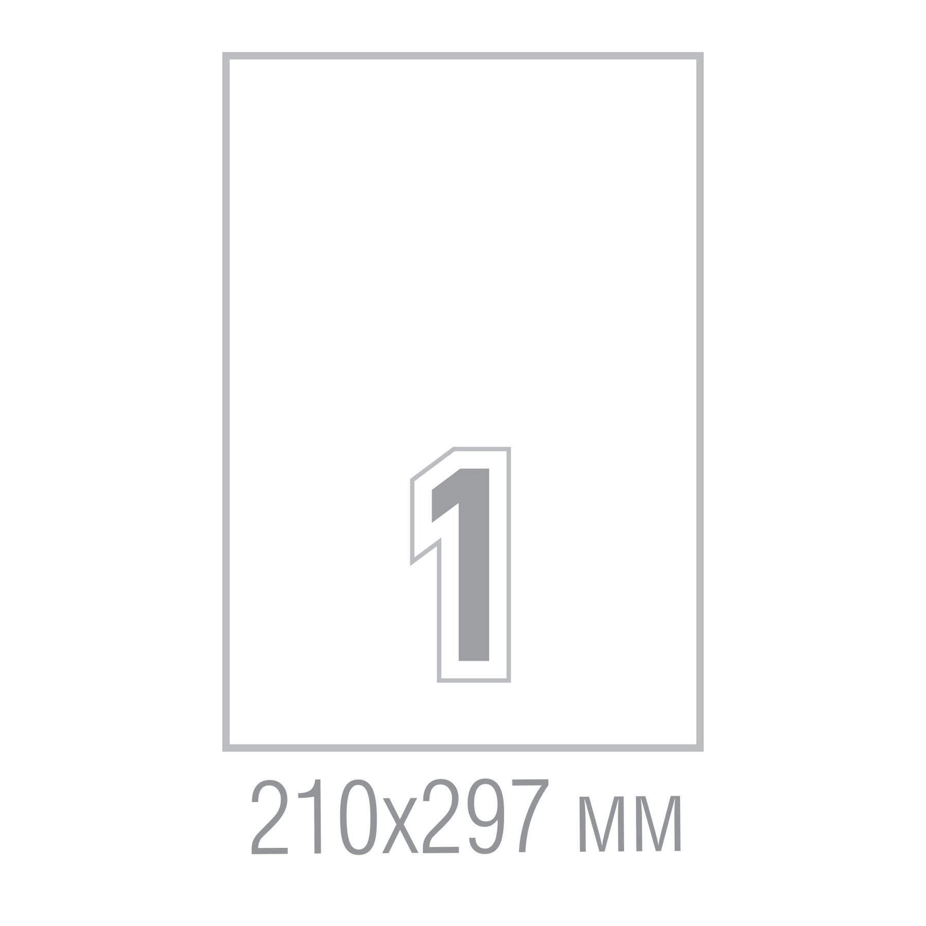 Office 1 Self-Adhesive Labels, A4, 210 x 297 mm, right angles, 100 sheets