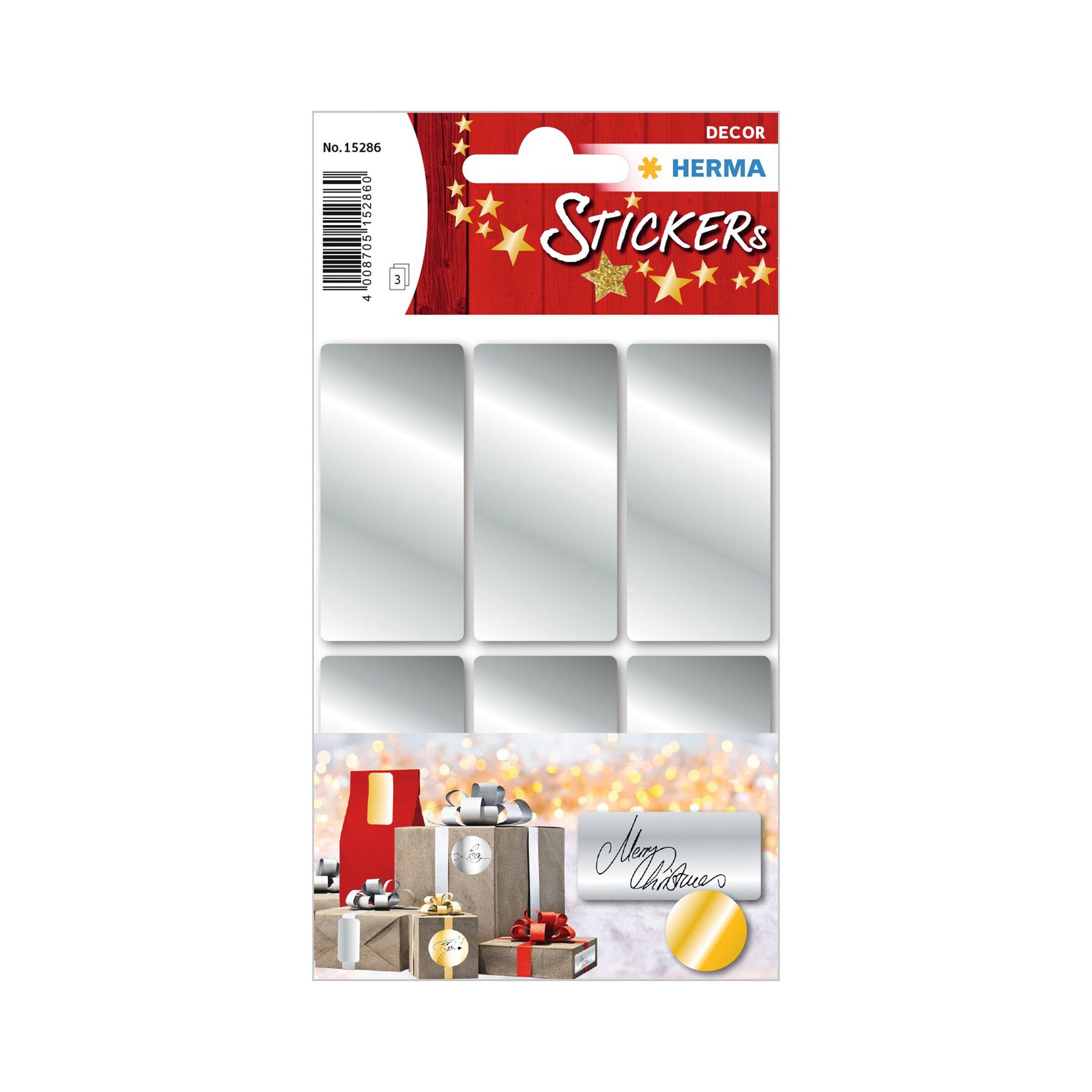Herma Self-adhesive labels, 26 x 54 mm, silver, 18 pcs