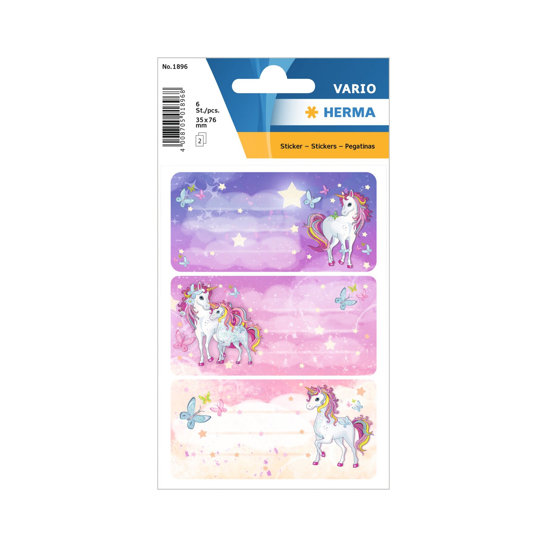 Herma Self-Adhesive Labels Unicorn, school, 6 pieces