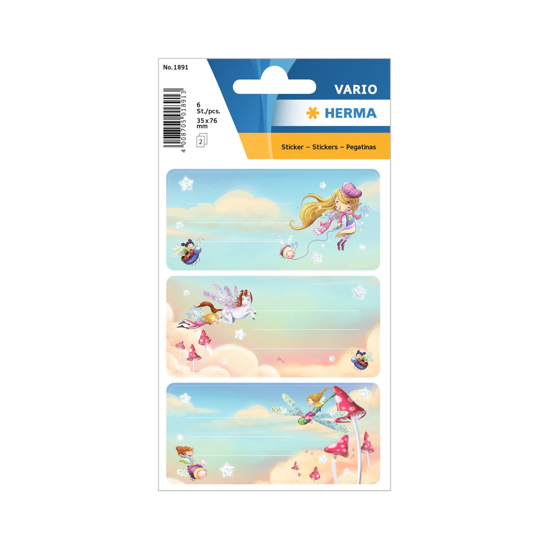 Herma Self-adhesive labels Fairy Dance, school, 6 pcs