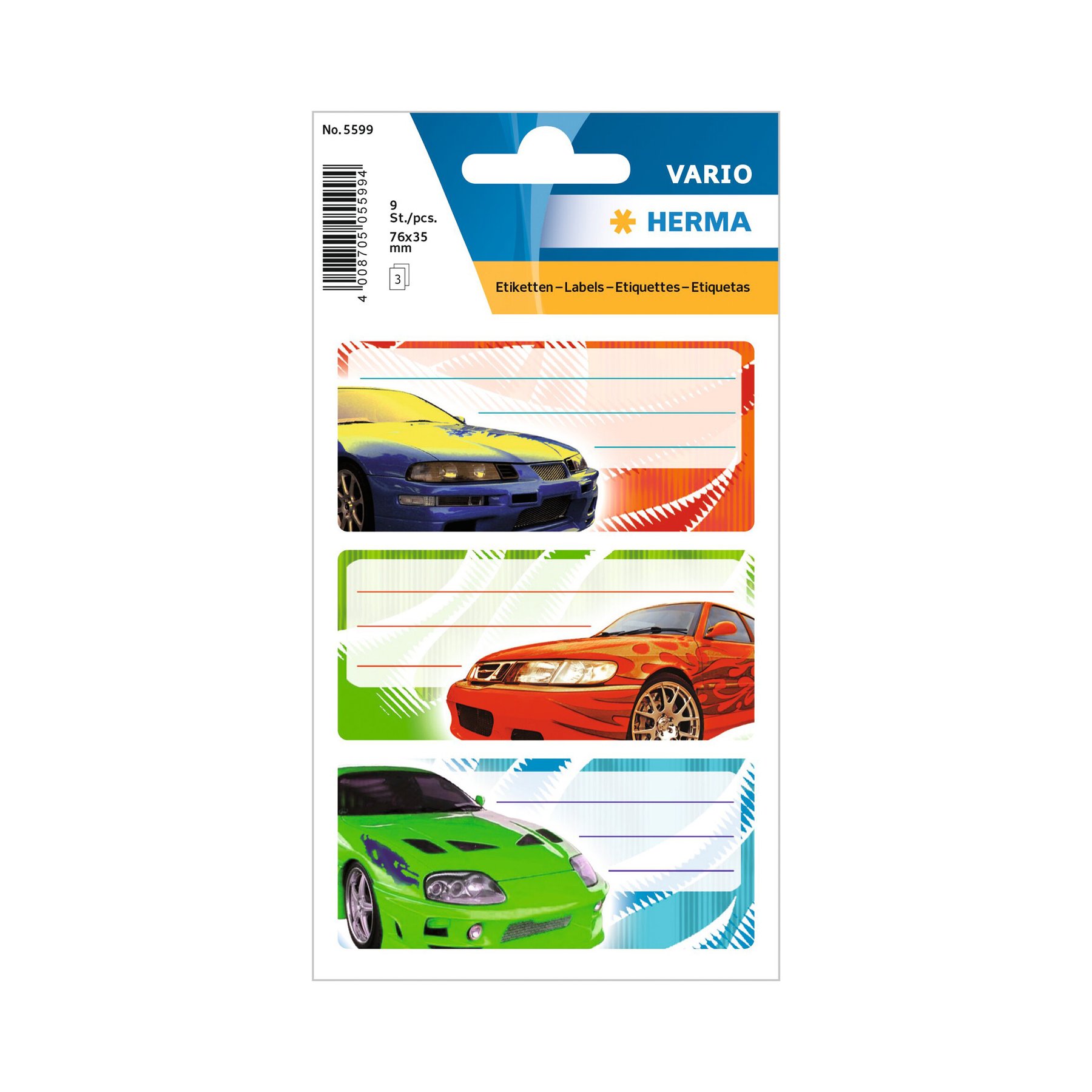 Herma Self-Adhesive Labels Tuning, school, 9 pcs
