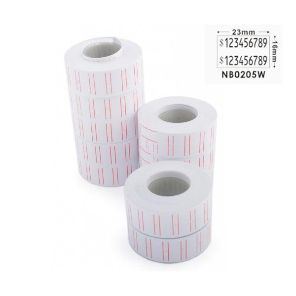 Foska Labels for pricing guns, 23 x 16 mm, white, 500 labels per roll, 10 rolls