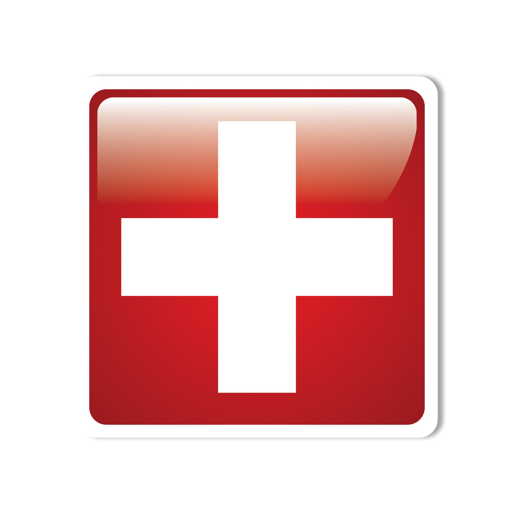 First Aid Point Sticker, 11 x 11 cm