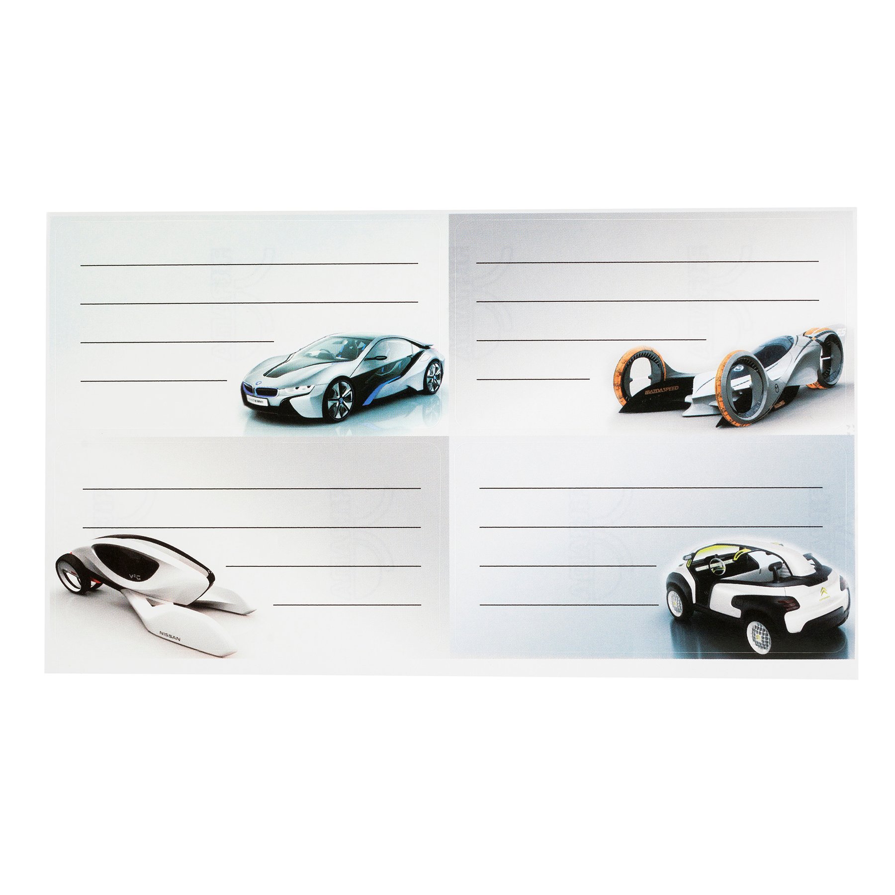 Top Office Self-adhesive school labels, cars, 40 pieces