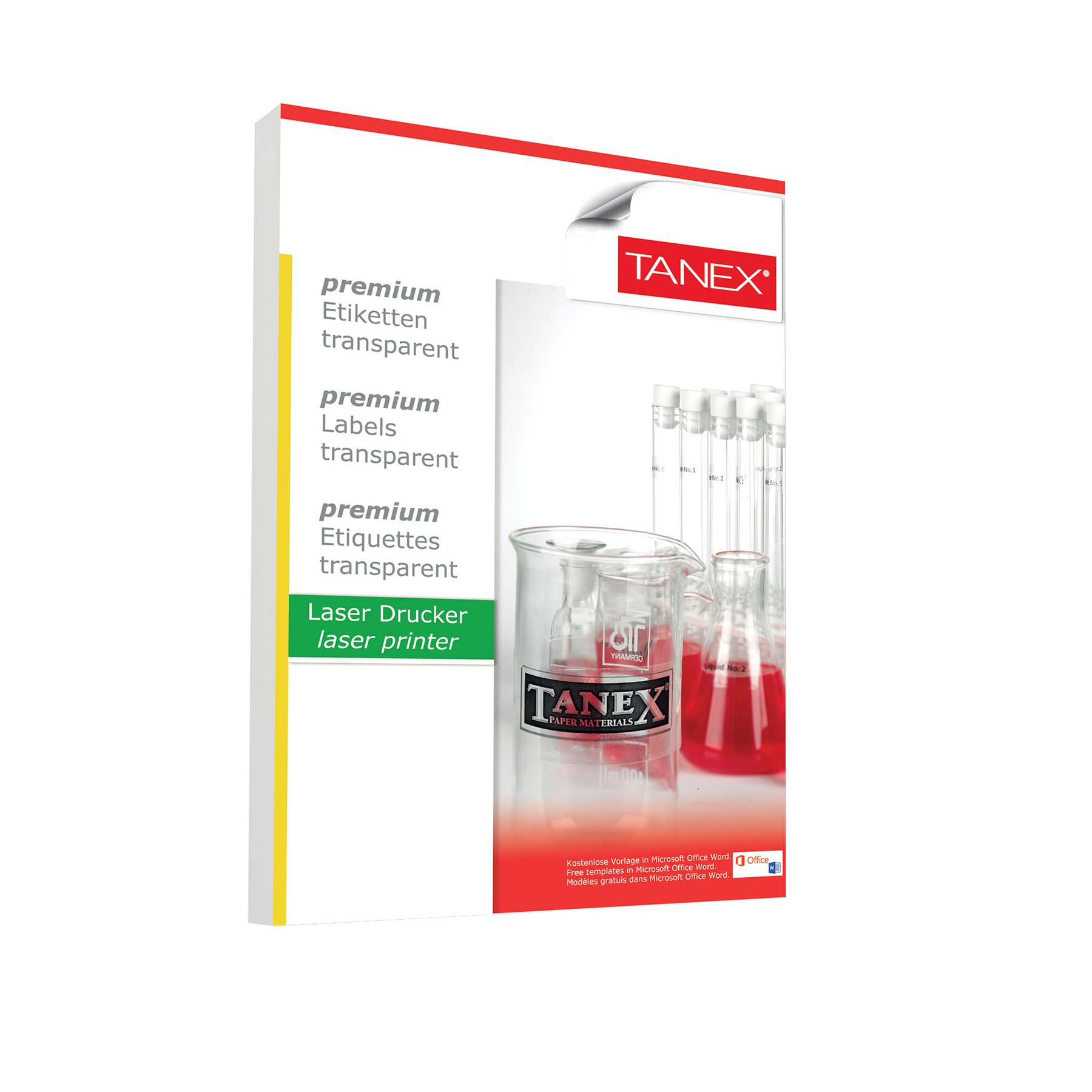 Tanex Self-adhesive labels, O 30 mm, transparent, waterproof, 48 pcs, 25 sheets