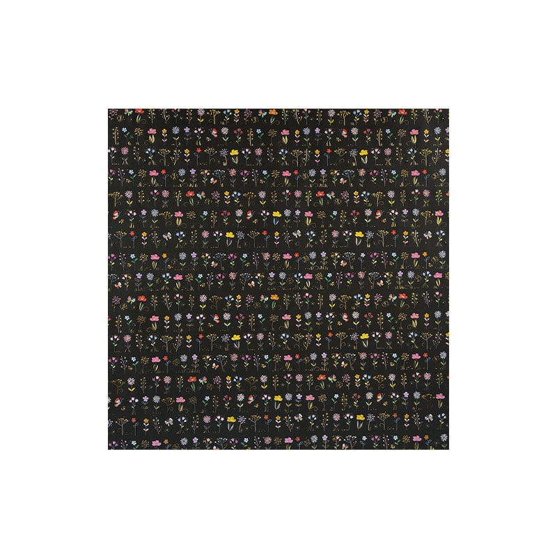 Goldbuch Wrapping Paper, 50 x 70 cm, black with flowers