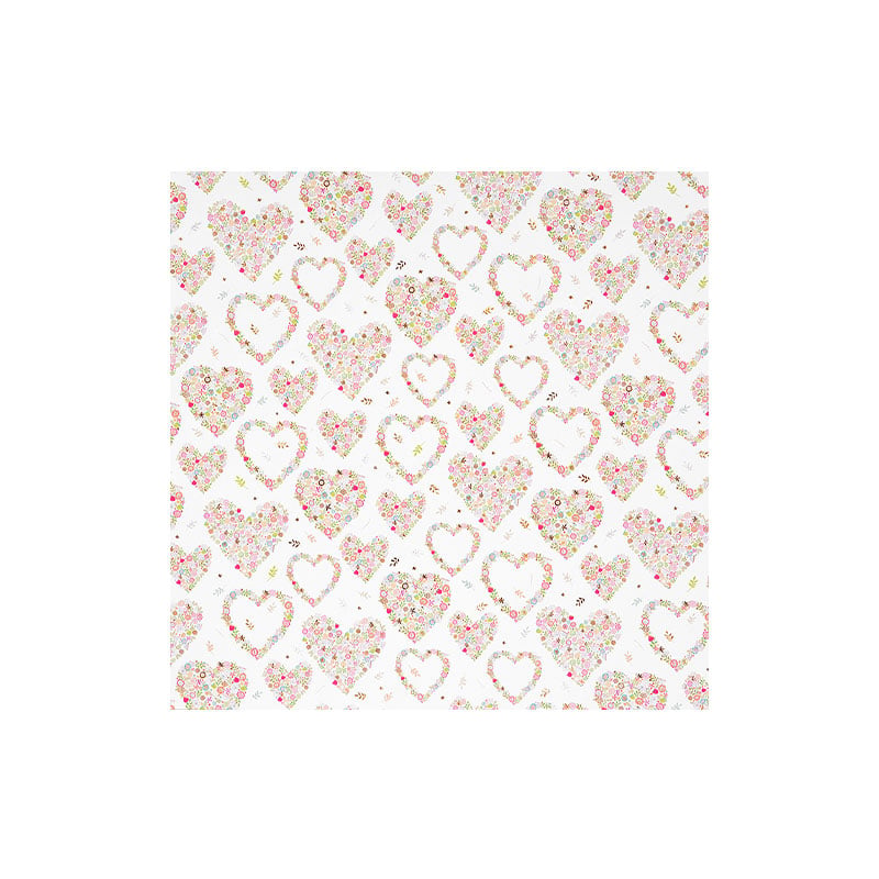 Goldbuch Gift-wrap paper, 50 x 70 cm, hearts with flowers