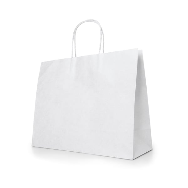 Hi!dea Kraft bags, white, 400 x 340 x 110 mm, 50 pcs