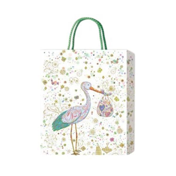 Gift bag, stork, for baby, 31 x 42 x 12 cm
