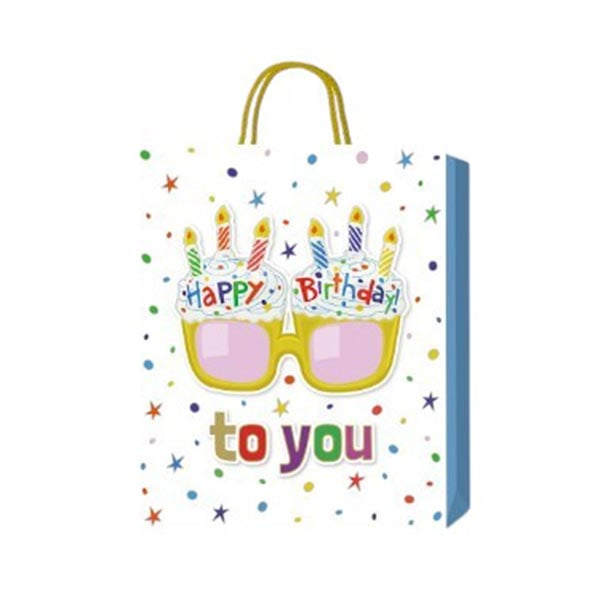 Gift bag Happy Birthday, cupcakes, 3D, 26 x 32 x 10 cm