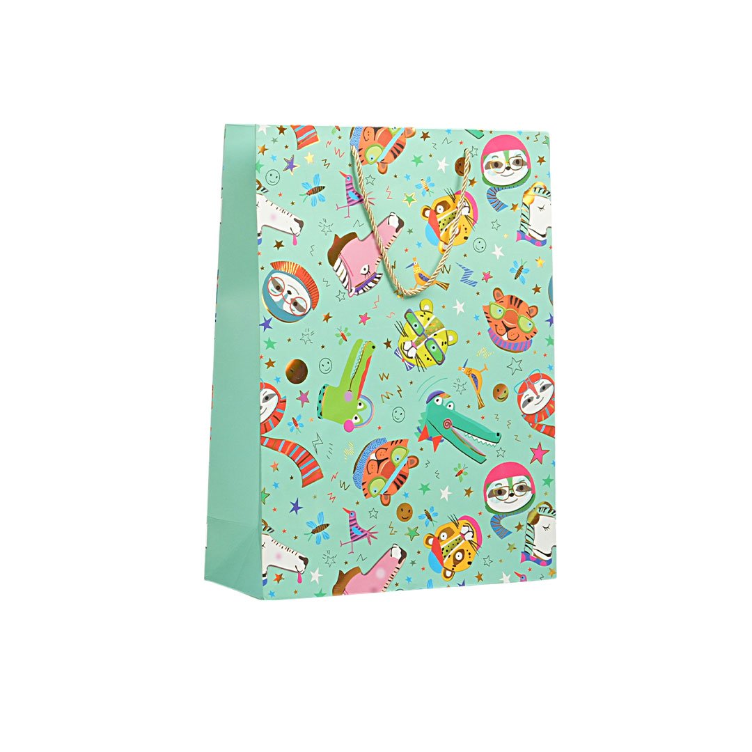 Gift bag, kids, 31 x 42 x 12 cm, mint