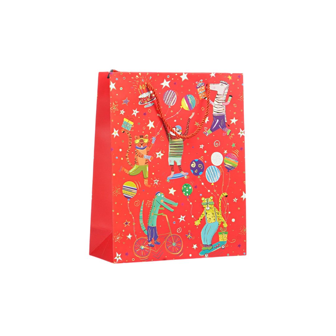 Gift bag, kids, 26 x 32 x 10 cm, red