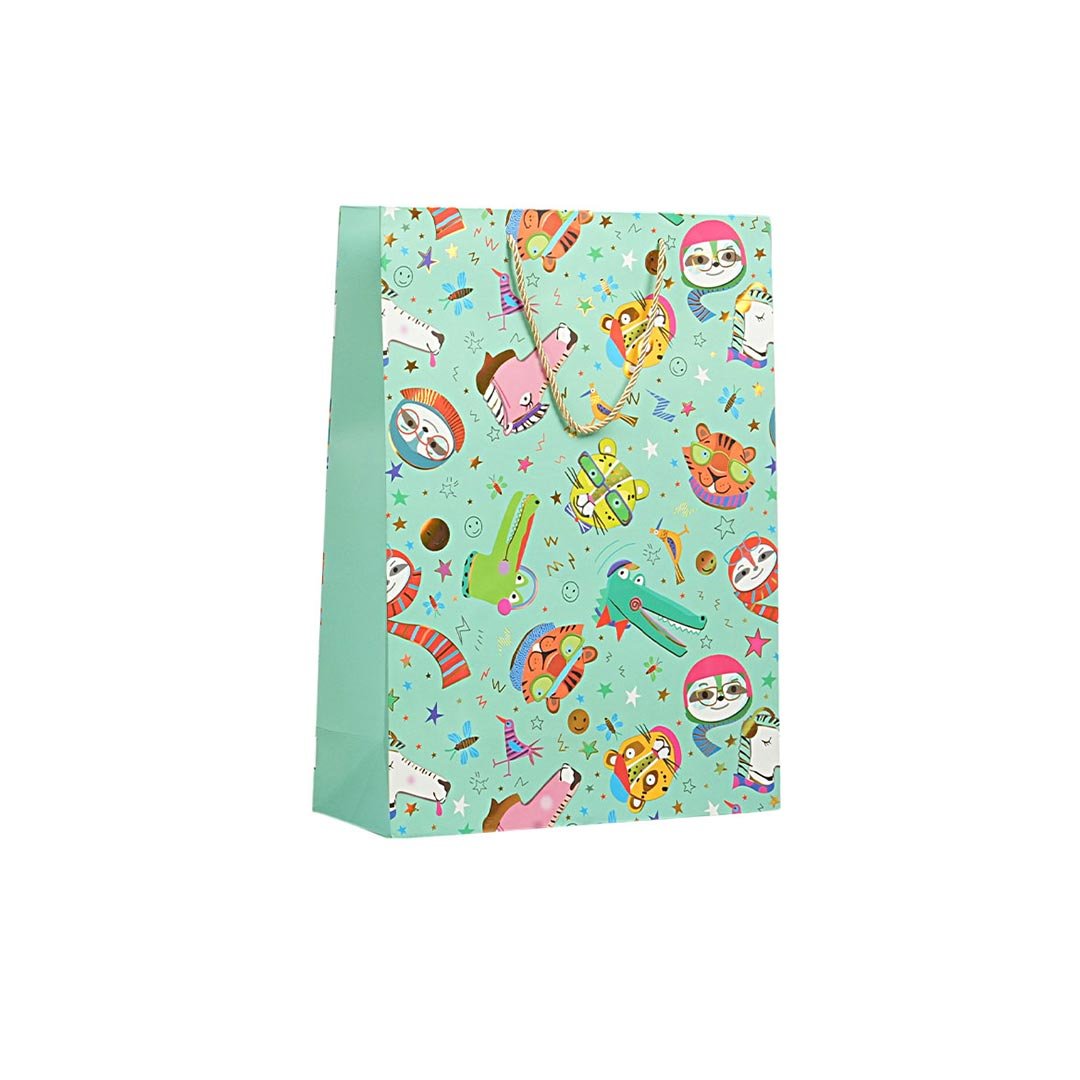 Gift bag, kids, 26 x 32 x 10 cm, mint