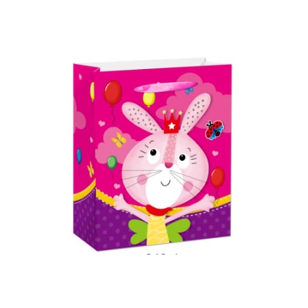 Gift Bag, Bunny, Kids, 31 x 40 x 12 cm, Pink