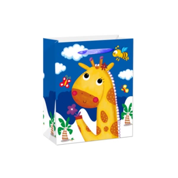 Gift Bag, Giraffe, children’s, 31 x 40 x 12 cm, blue