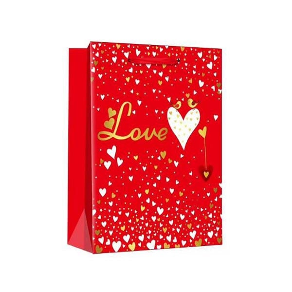 Gift bag Love, 26 x 32 x 12 cm, red