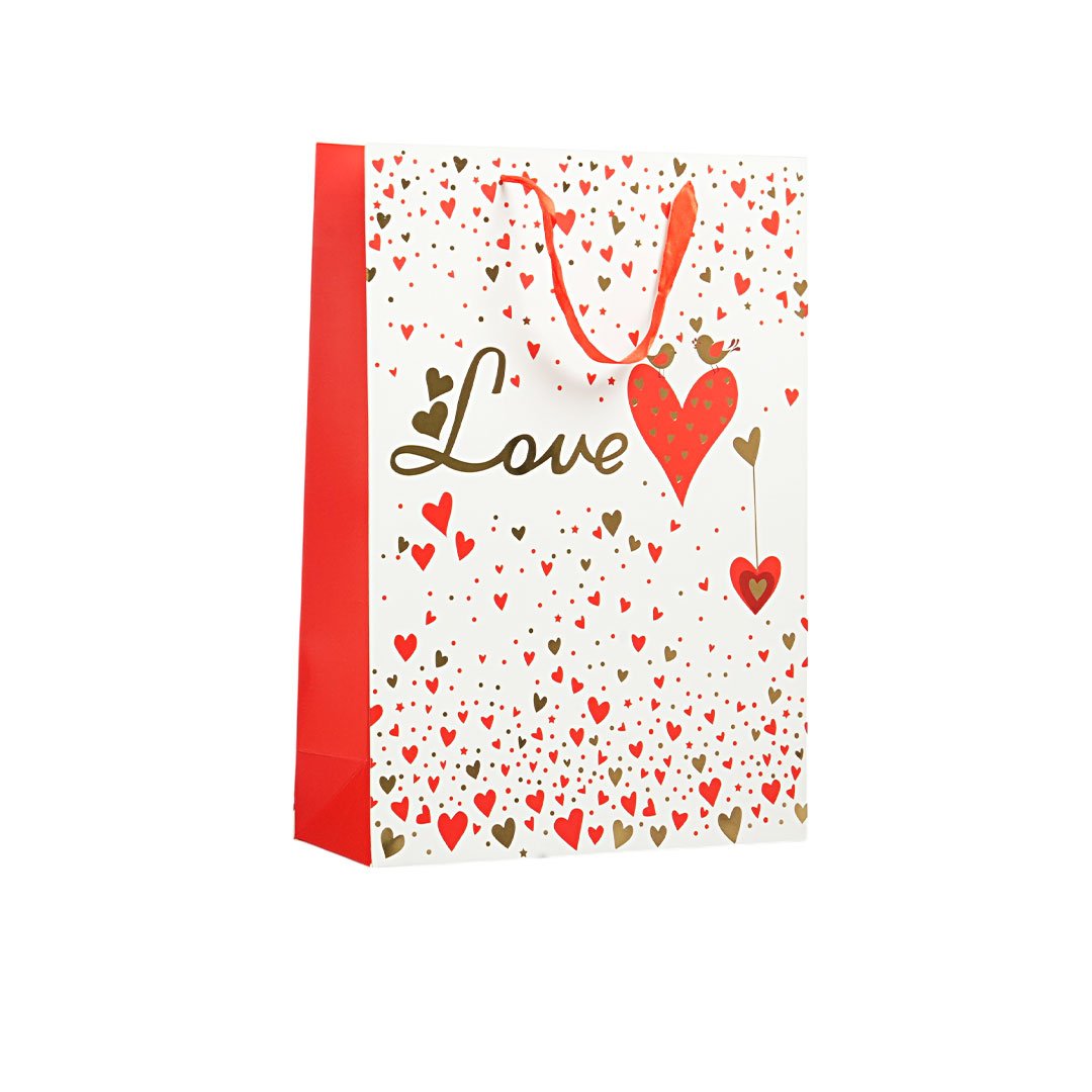 Gift bag Love 31 x 44 x 12 cm, snow white