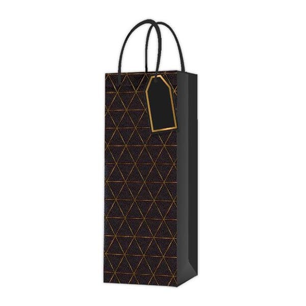 Wine Bag, design 4, 12 x 35 x 9 cm, black