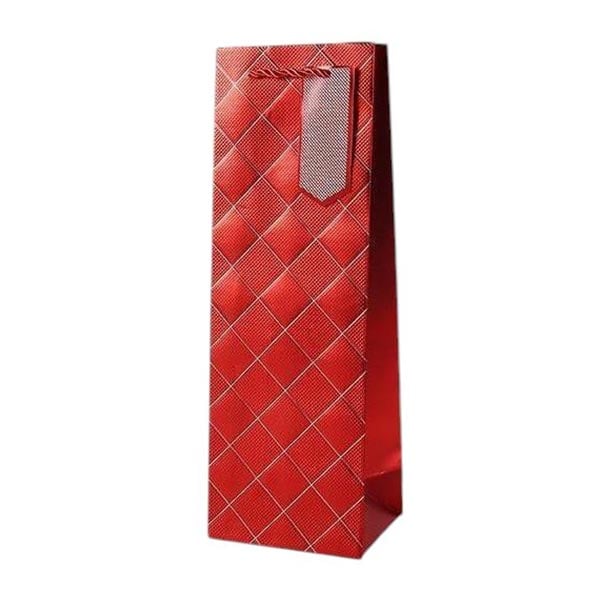 Wine bag, mosaic, 12 x 35 x 9 cm, red
