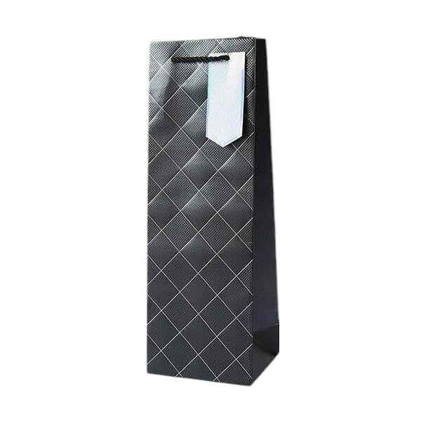 Wine bag, mosaic, 12 x 35 x 9 cm, black