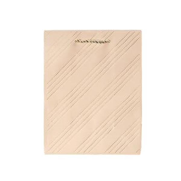 Gift Bag, Stitch Imitation, 18 x 23 x 10 cm, Beige