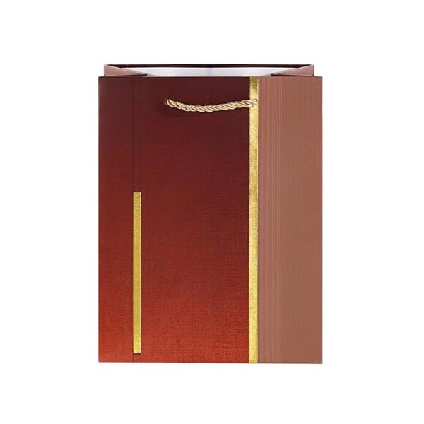Gift Bag, 26 x 32 x 10 cm, red, with golden ribbon