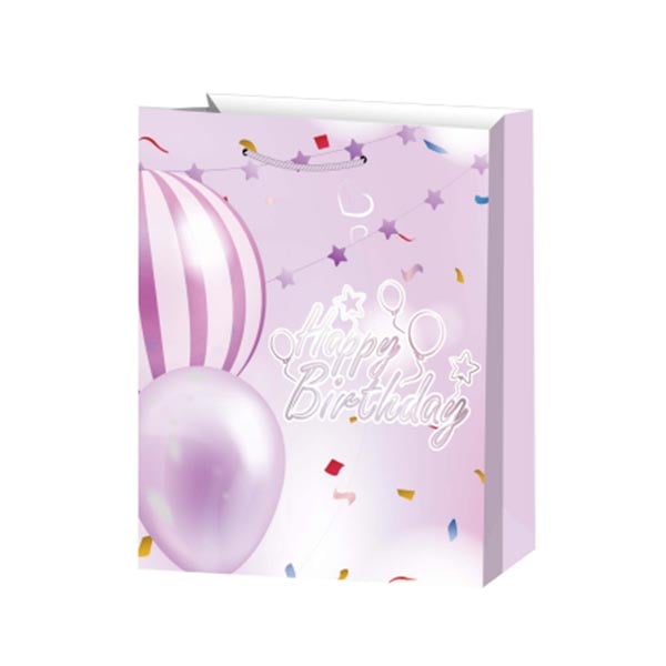 Gift Bag Happy Birthday, 26 x 32 x 10 cm, violet
