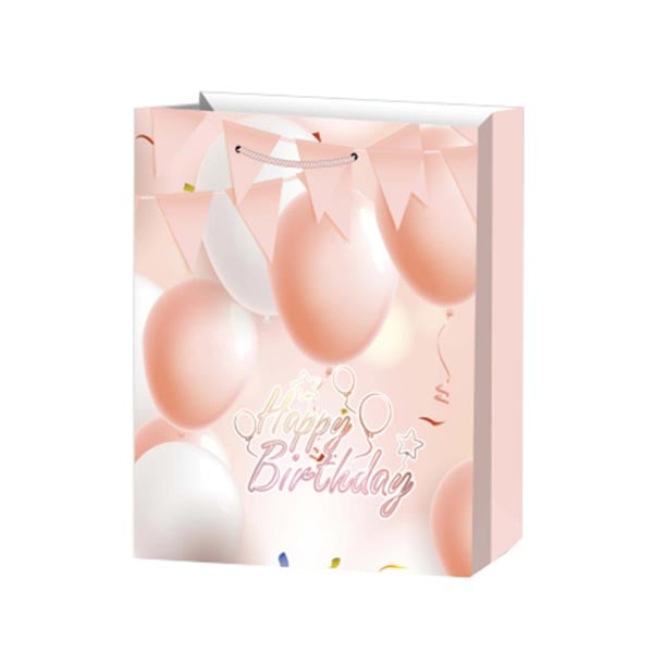 Gift bag Happy Birthday, 26 x 32 x 10 cm, peach