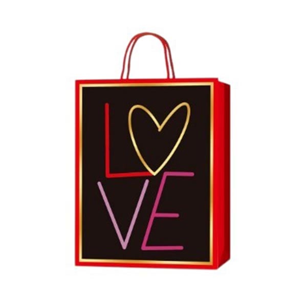 Gift bag Love, 18 x 23 x 8 cm, black