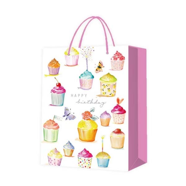 Gift bag Happy Birthday, cupcakes, 30 x 41.5 x 12 cm