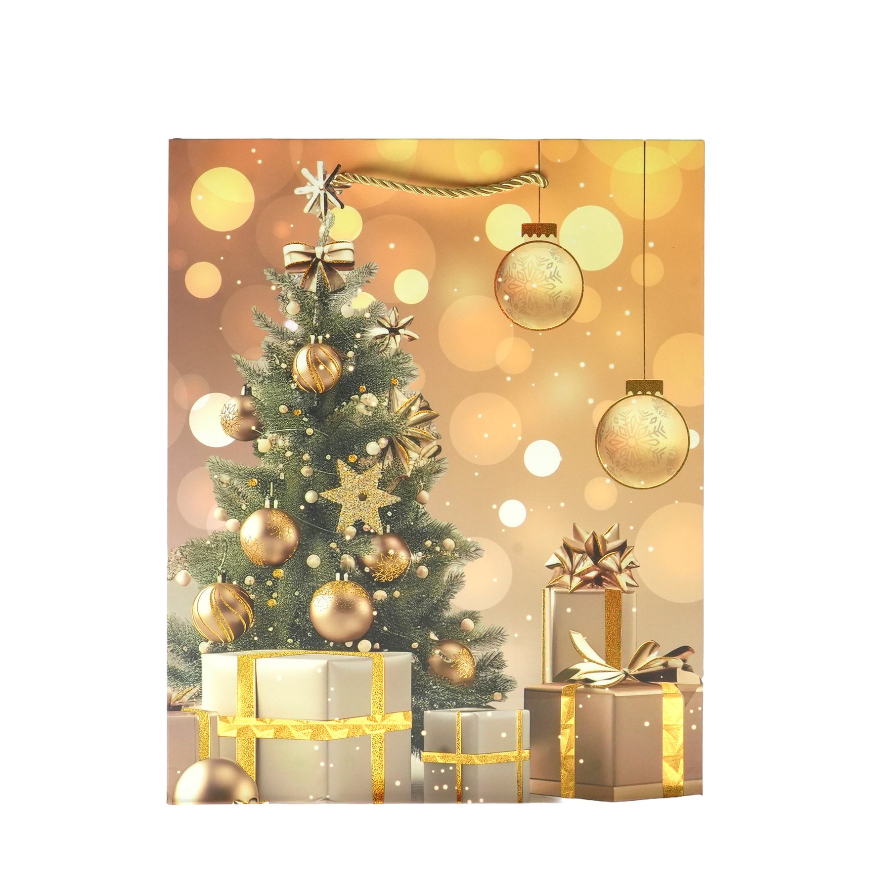 Gift bag Christmas Tree, Christmas, 26 ? 32 ? 10 cm, gold