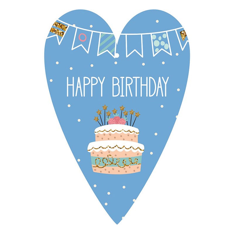 Gespaensterwald Card-tag, Happy Birthday, blue