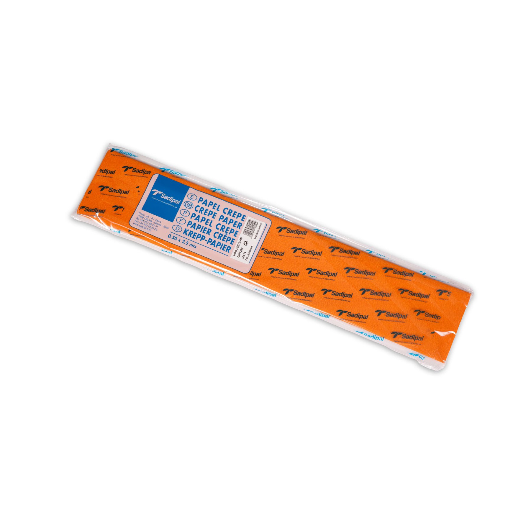 Fabriano Crepe Paper, 40 g/m2, 0.50 x 2.5 m, orange