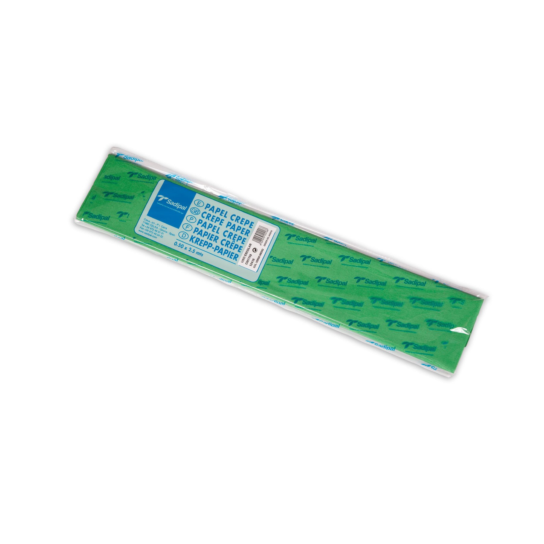 Fabriano Crepe paper, 40 g/m2, 0.50 x 2.5 m, green