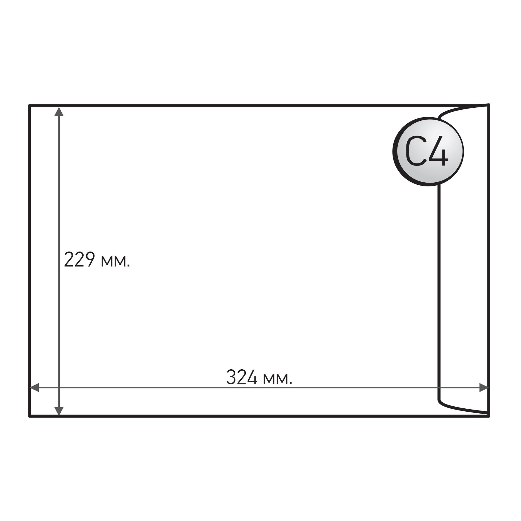 Top Office Envelope, C4, 229 x 324 mm, paper, with self-adhesive tape, white, 250 pieces