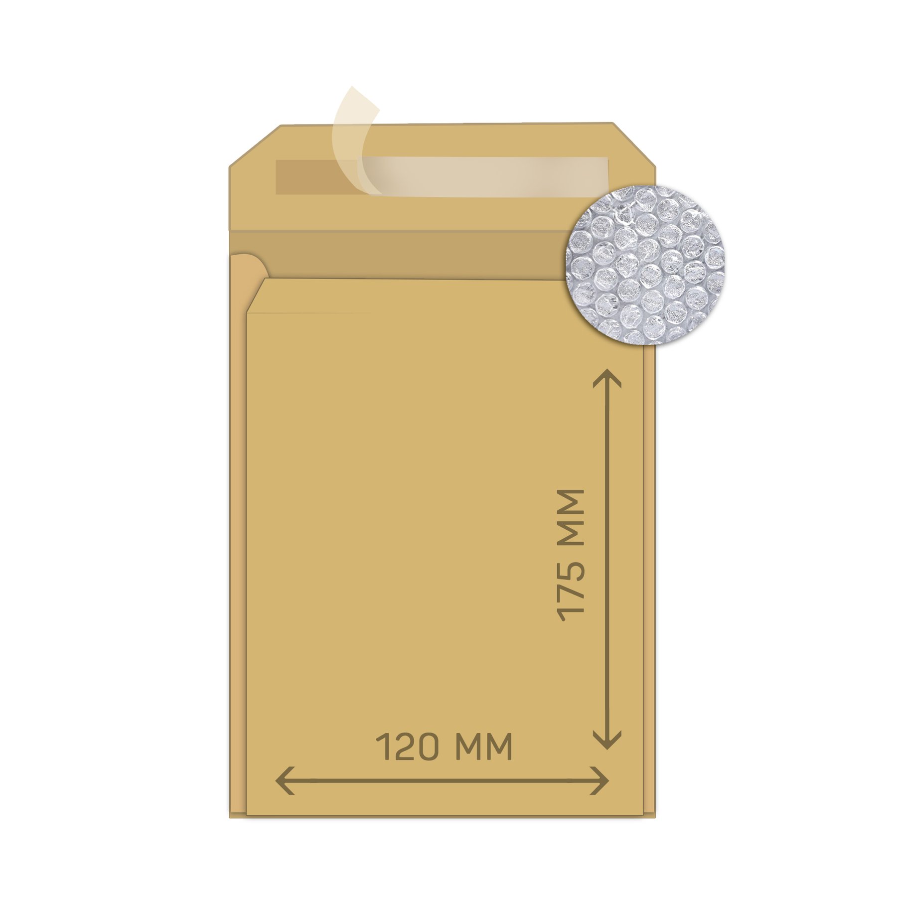 Airpoc Bubble mailer A/11, 175 x 120 mm, with self-adhesive strip, brown