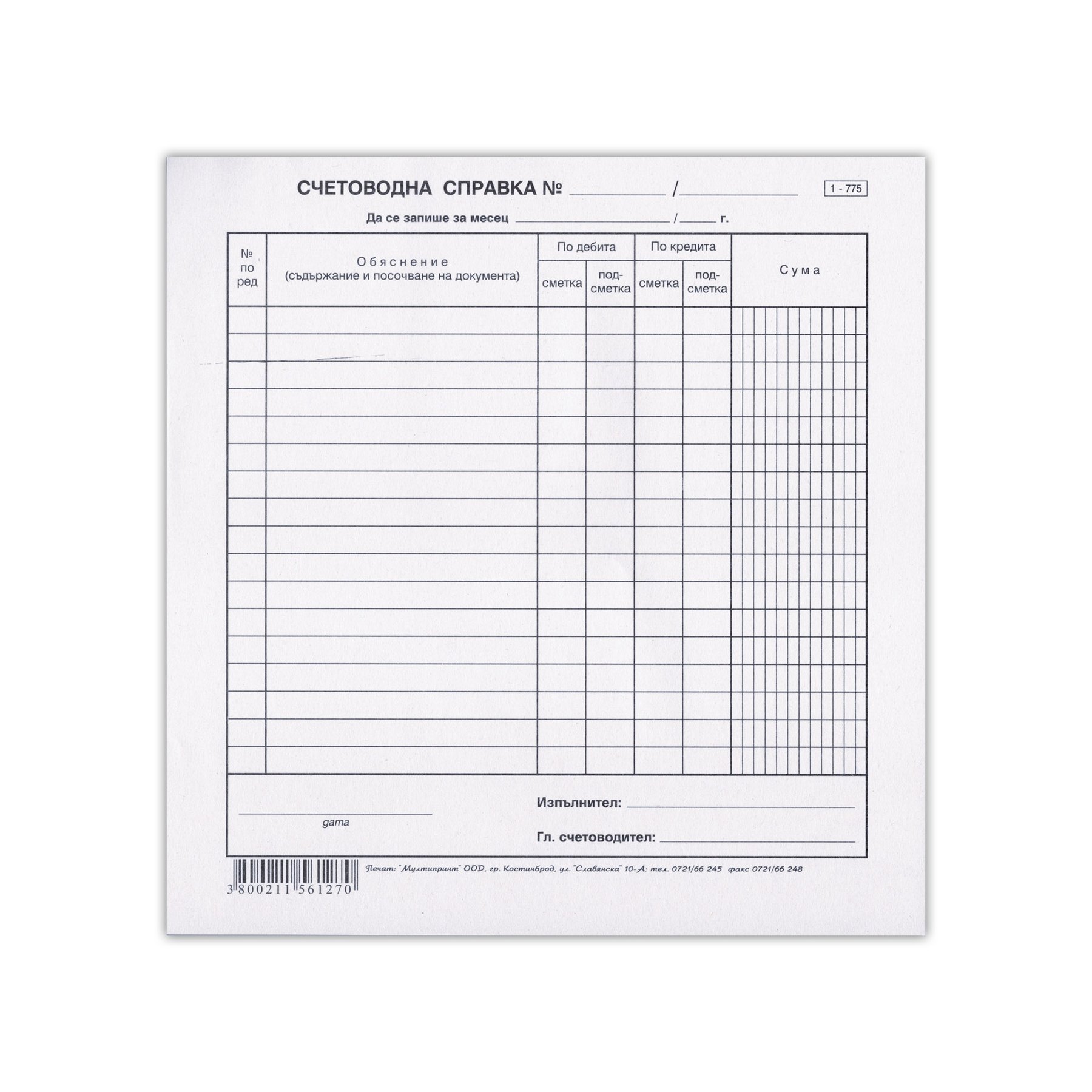 Accounting Report, 100 sheets