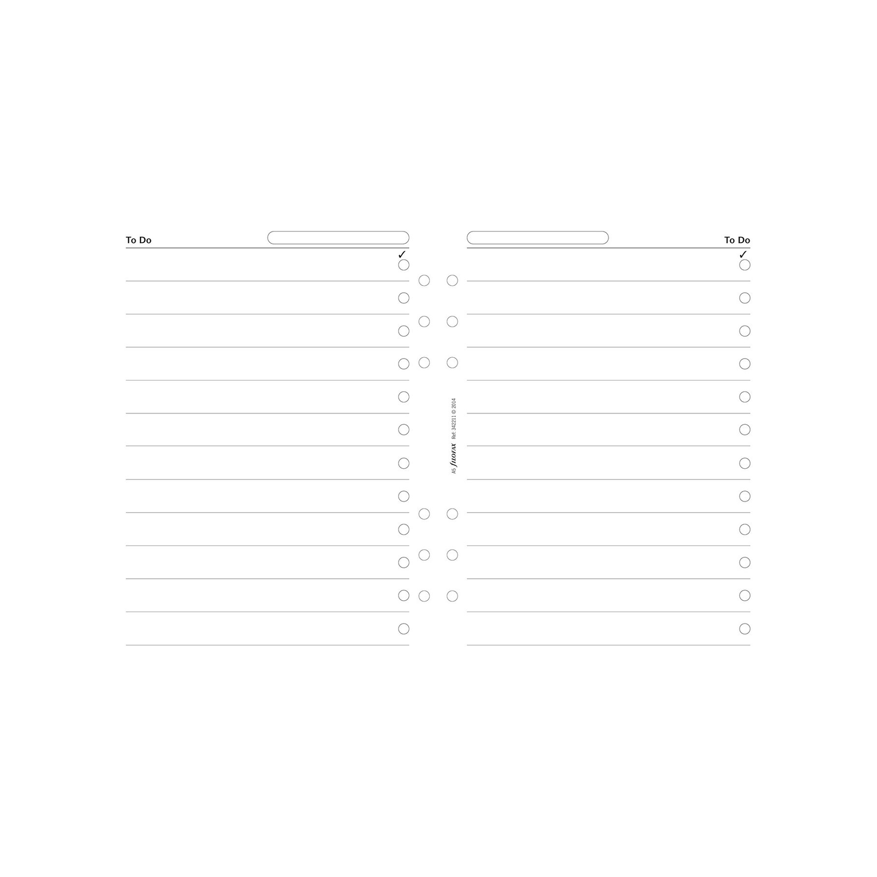 Filofax Organizer refill To Do, A5, 25 sheets