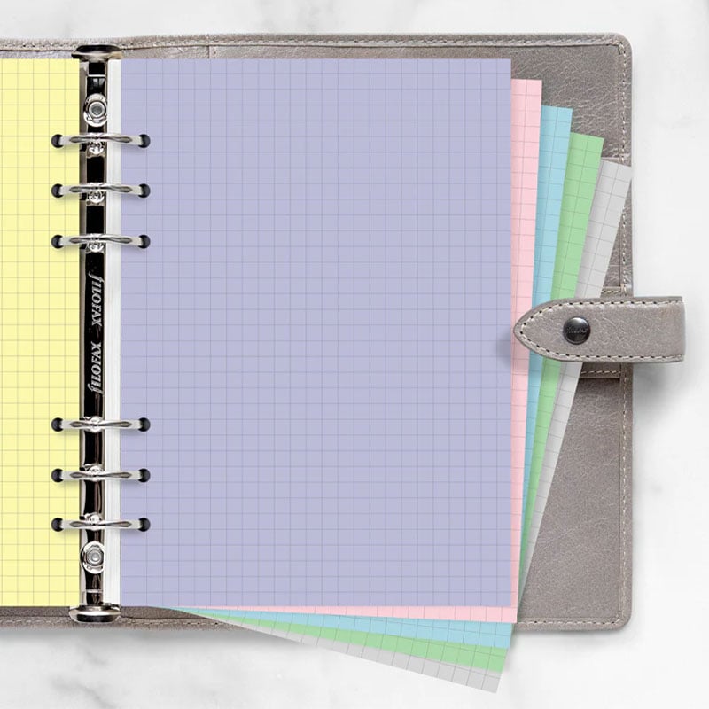 Filofax Refill Pastel, A5, squared, coloured