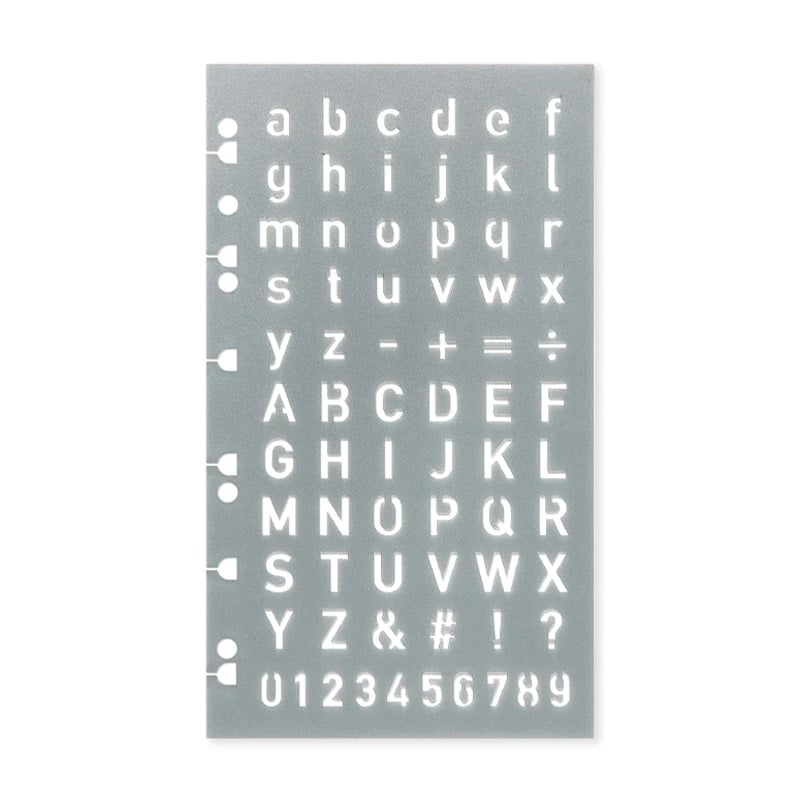 Filofax Lettering stencil, with letters