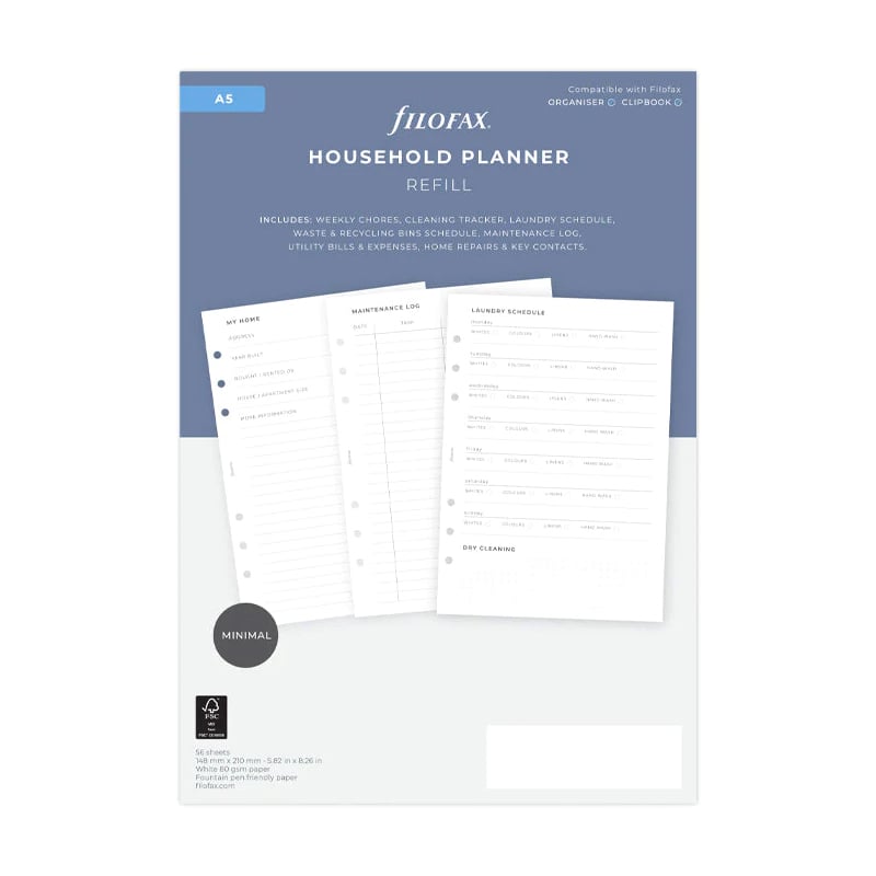 Filofax A5 Minimal Home Refill
