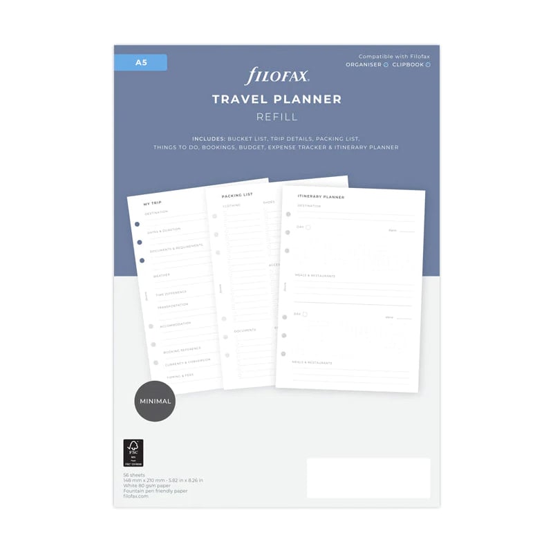 Filofax Minimal refill, A5, travel