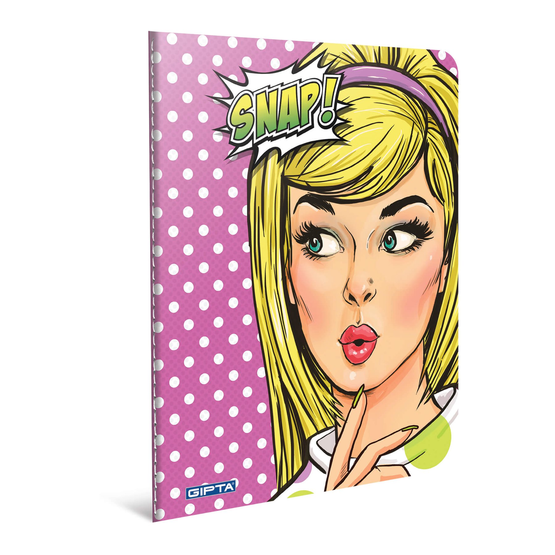 Gipta Snap Notebook A4, white, wide ruled, microperforated, cardboard cover, 60 sheets