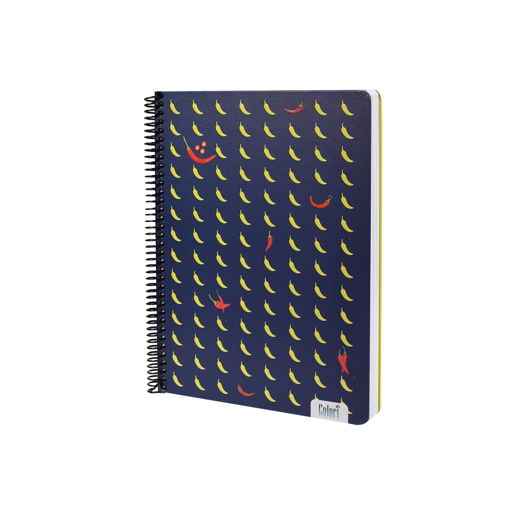 Colori Notebook, A4, wide ruled, 4 subjects, offset paper, spiral, hardcover, 200 sheets