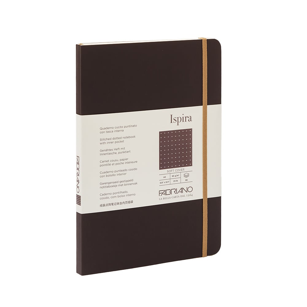 Fabriano Notebook Ispira, A5, dotted, sewn, soft cover, 96 sheets, brown